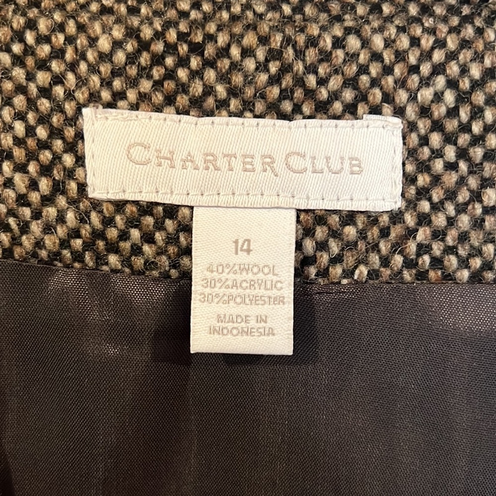 EUC Womens Charter Club Brown Wool Acrylic blend jacket - Picture 4 of 6